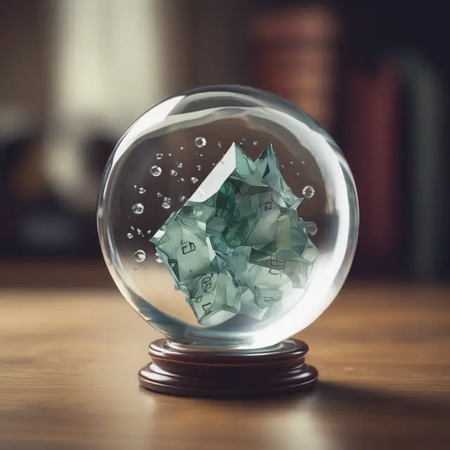 Crystal ball displaying issuer credit ratings, illustrating financial stability