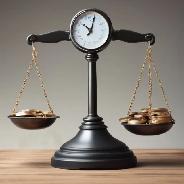 A pair of scales balancing between itemized deductions and the standard deduction. Filing status, eligible expenses, and tax savings are considered as each side tips.