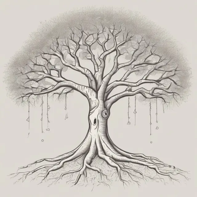 A binomial tree diagram representing the process of calculating implied volatility using the Binomial Model