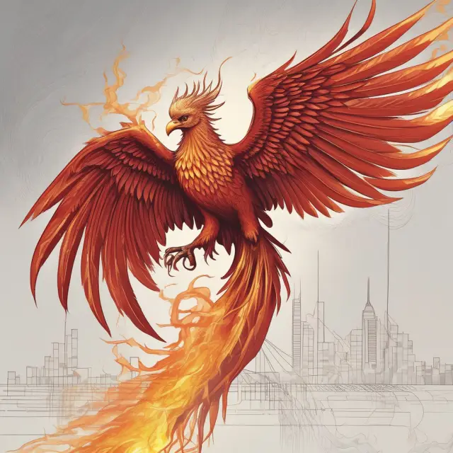 A phoenix rises, symbolizing the J-curve effect