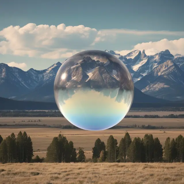Crystal ball filled with swirling water representing the Jackson Hole Economic Symposium, shaping future trends in central banking policies.
