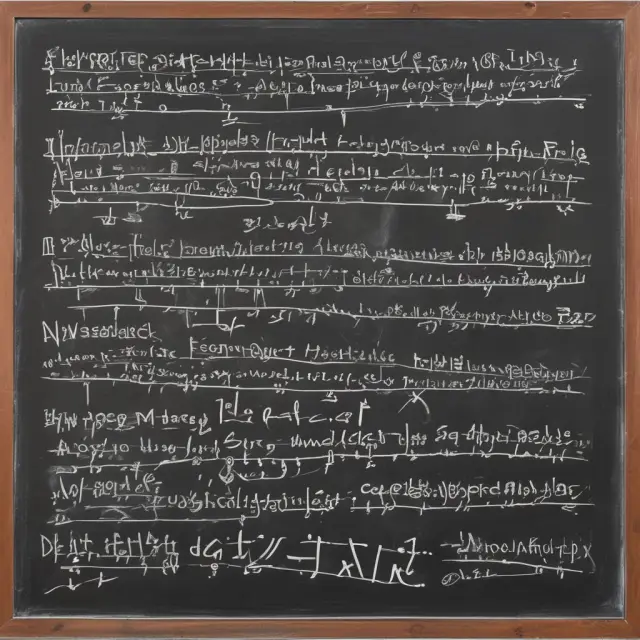 Jan Tinbergen working at a chalkboard, generating groundbreaking econometric theories.