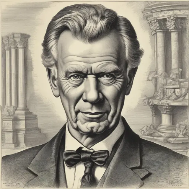 Jan Tinbergen stands on a see-saw representing income distribution, with the lowest and highest income balanced precariously. Social conflict looms if the gap widens.