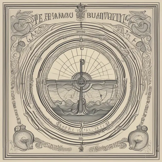 A compass with sentiment indicators represented by waves surrounding it, symbolizing their influence on the January Barometer