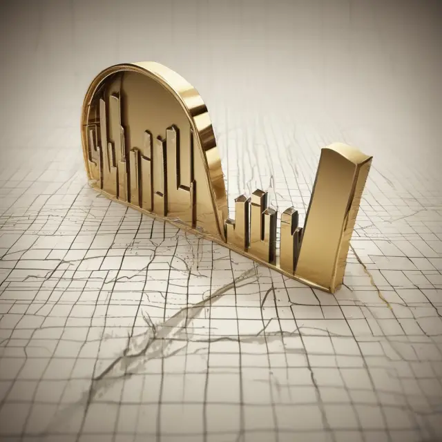 Golden arrow piercing upward-trending stock market graphs, symbolizing the January Effect