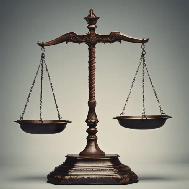 Wise samurai balancing scales represents JCR