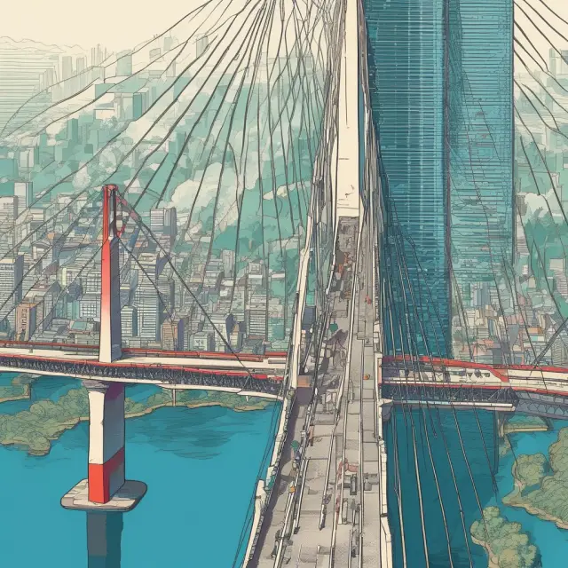 A sturdy bridge connecting Japan and the globe, with JCR at its center, evaluating the creditworthiness of issuers from around the world