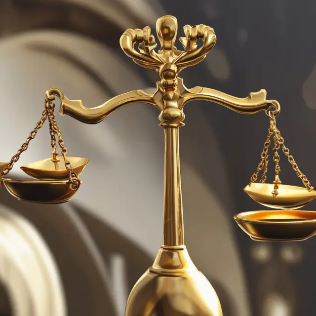 An ornate golden scale with JCR logo symbolizes balance, trustworthiness, and financial integrity.