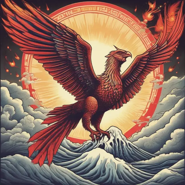 Image of Prime Minister Shinzo Abe releasing a phoenix from Japan