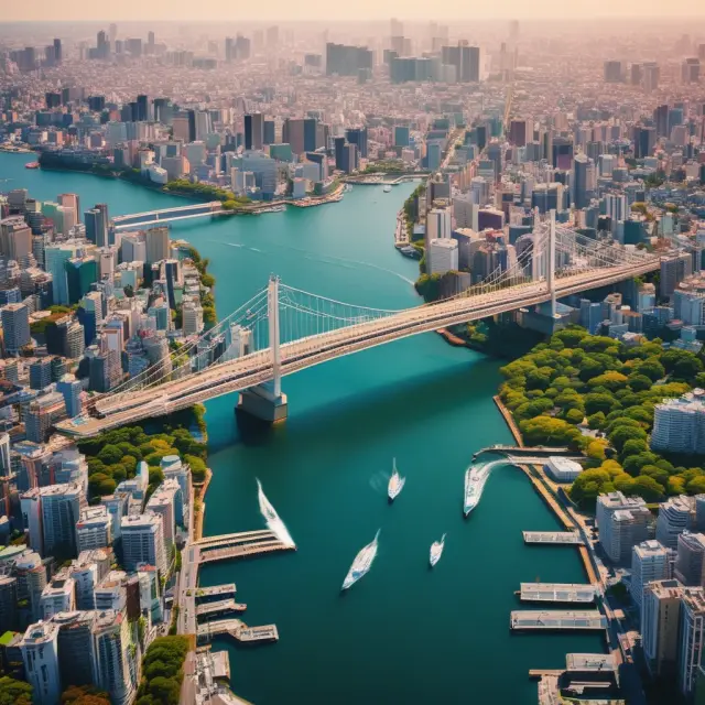 Bridge symbolizing Japan ETFs connecting global investors to the vibrant Japanese economy and stock market