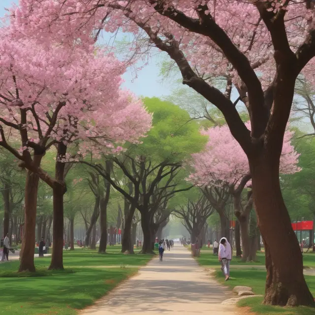 A vibrant cherry blossom branch thriving among towering trees symbolizing major stock exchanges within JPX
