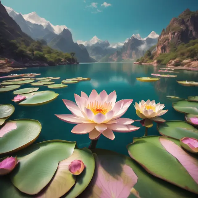 Two lotus flowers blooming from a pool of entrepreneurs, representing the growth and support provided by JASDAQ for emerging companies.