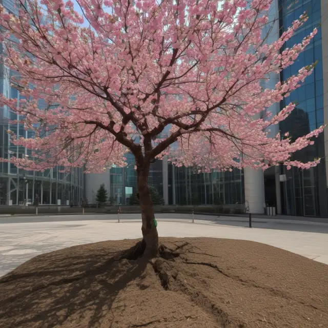 Cherry blossom tree symbolizing new growth from JASDAQ