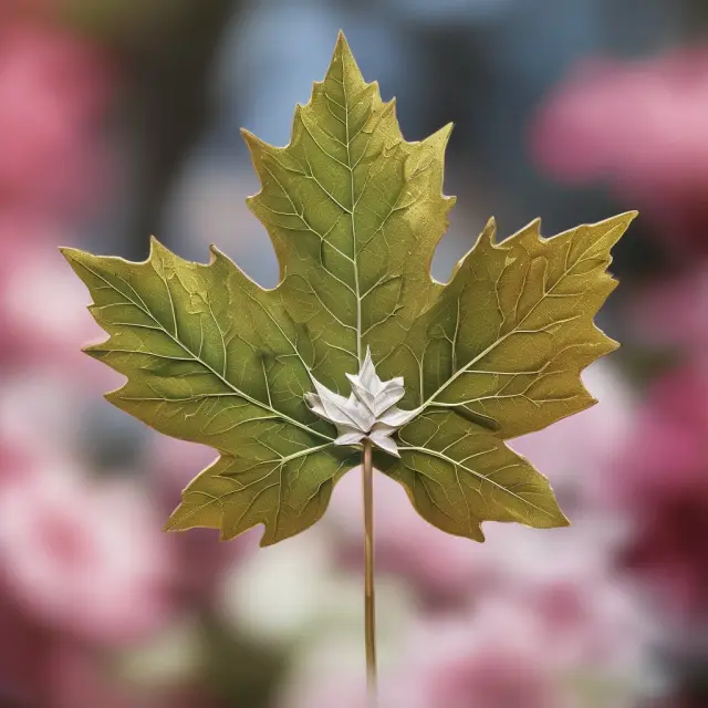 Maple leaf transforming into a Junior Capital Pool, representing Canadian company growth from private to public funding