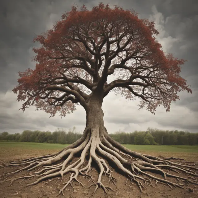 Maple leaf tree with deep roots representing Junior Capital Pools in Canada