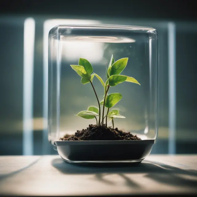 Junior capital pool as a seedling in an incubator, representing its growth journey and potential for acquisition