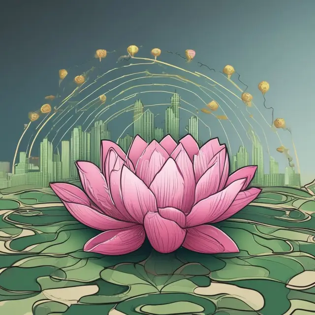 Blooming lotus symbolizes J Curve