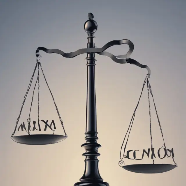 Jerry A. Hausman studying a scale with telecommunications industry taxation and regulation on either side, symbolizing his groundbreaking research in balancing these factors.