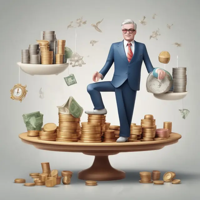 Investor holding JGBs and various assets on a scale to illustrate safe-haven diversification