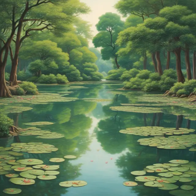 Serene pond reflecting JGBs and U.S. Treasuries: A symbolic representation of the global bond market