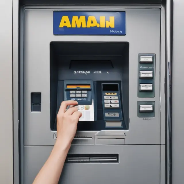 Jitter technology in action: A credit card moves unpredictably at an ATM, resisting skimming attempts