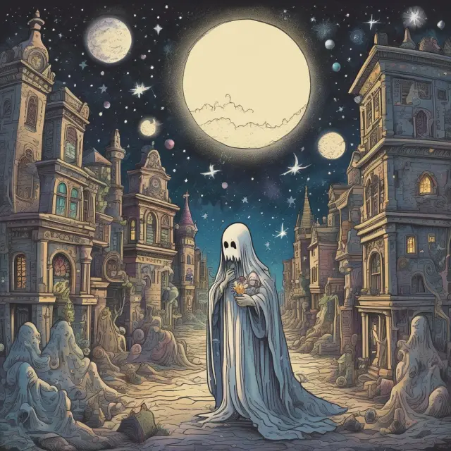 An ethereal depiction of jobbers ghosting through the London Stock Exchange as