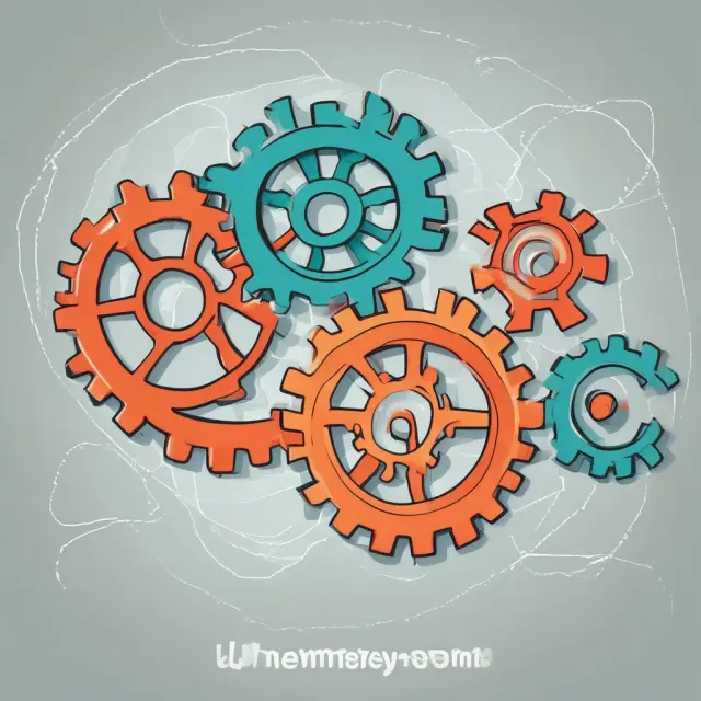 Interconnected gears illustrating frictional, structural, and cyclical unemployment types