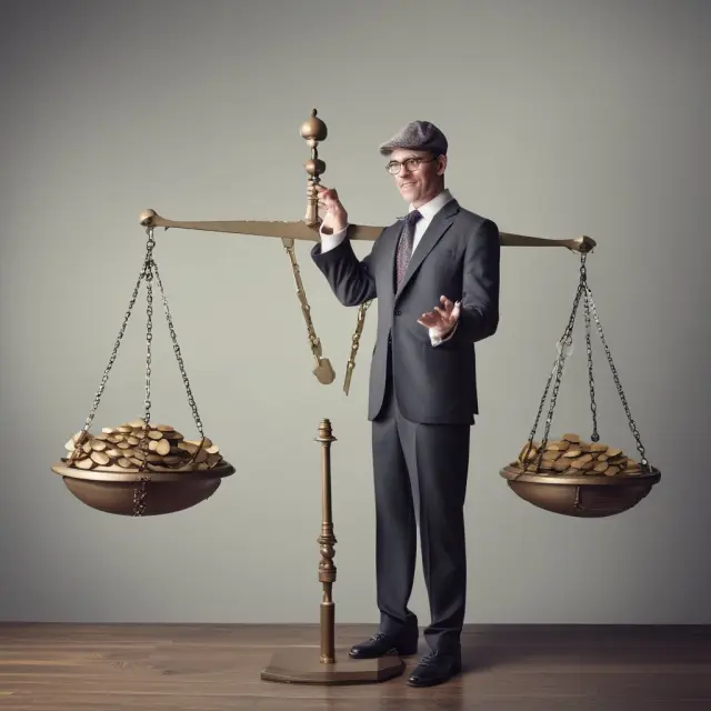 An institutional investor weighs the advantages of job lots on a scale against different commodities, symbolizing increased market access, risk management, and cost savings.