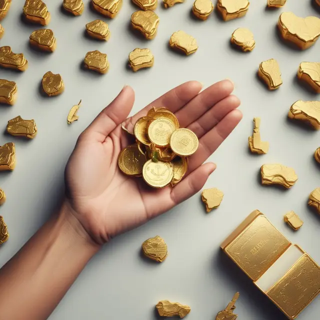 A golden hand holds various job lot commodity contracts, symbolizing smaller entry points for agricultural, precious metals and energy products.