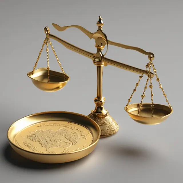 A golden Jordanian Dinar (JOD) coin balanced on a scale with a U.S. dollar symbolizing their financial connection, emphasizing Jordan