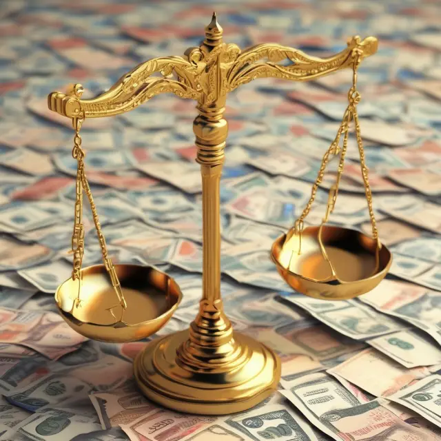 A golden scale weighs the Jordanian dinar against various currencies, symbolizing currency valuation and exchange rate stability.