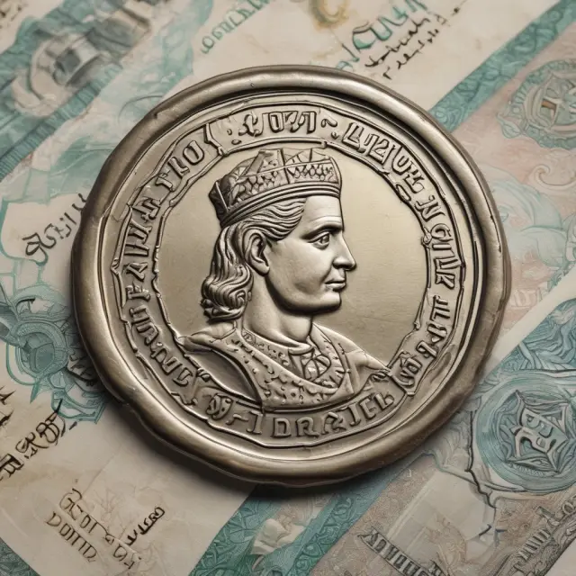A shield adorned with the Jordanian Dinar logo protects an investor from financial storms, symbolizing stability during market volatility