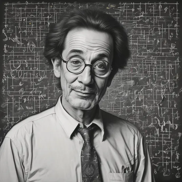 John Forbes Nash Jr. depicted on a chaotic chessboard, transitioning towards an equilibrium state symbolizing mental health improvement