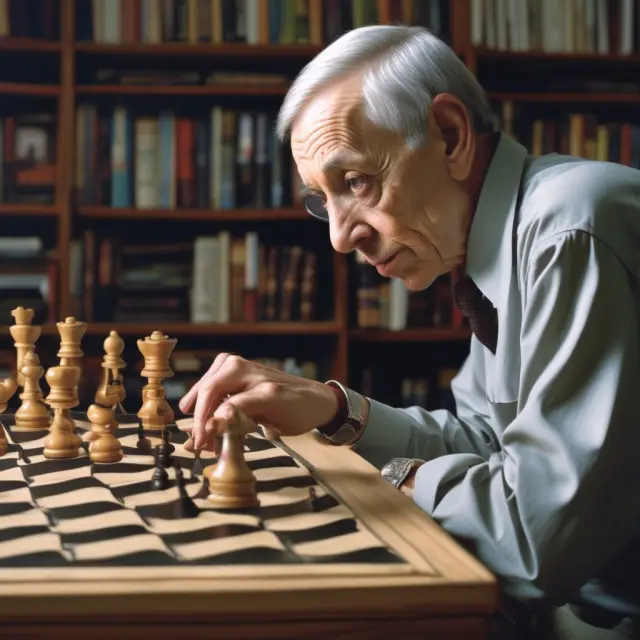A dynamic chessboard illustrating John Forbes Nash Jr.