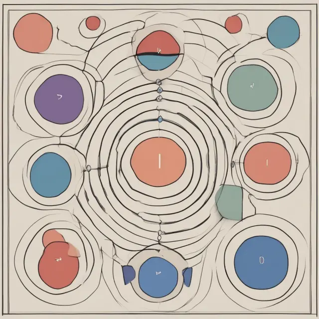 Two interconnected circles represent the Nash Equilibrium concept, where each circle symbolizes an optimal strategy.