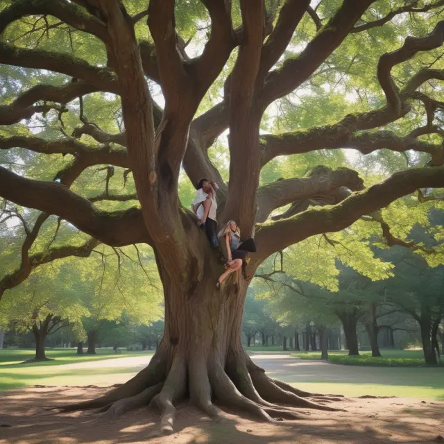 A tree flourishing at its core with Mill and Harriet intertwined, symbolizing their love