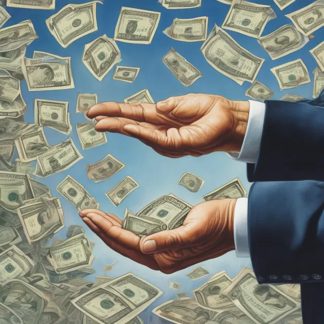 John Bogle releasing an index fund into a sea of actively managed funds, illustrating the choice between passive and active investment strategies