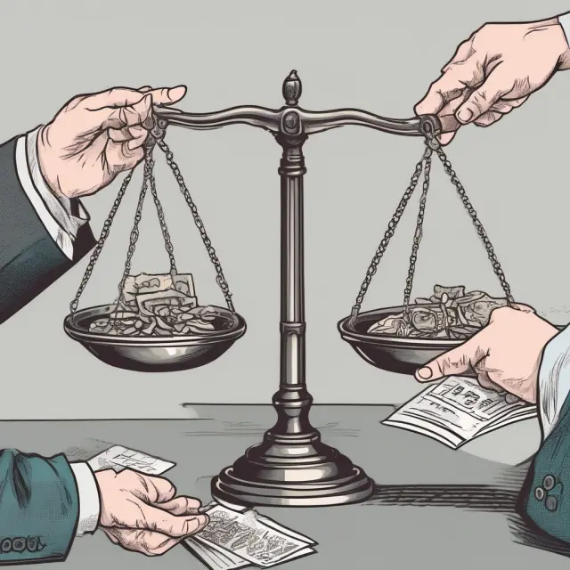 A balanced scale with joint returns on one side and tax refunds on the other, illustrating how the joint return test affects the eligibility of dependents.