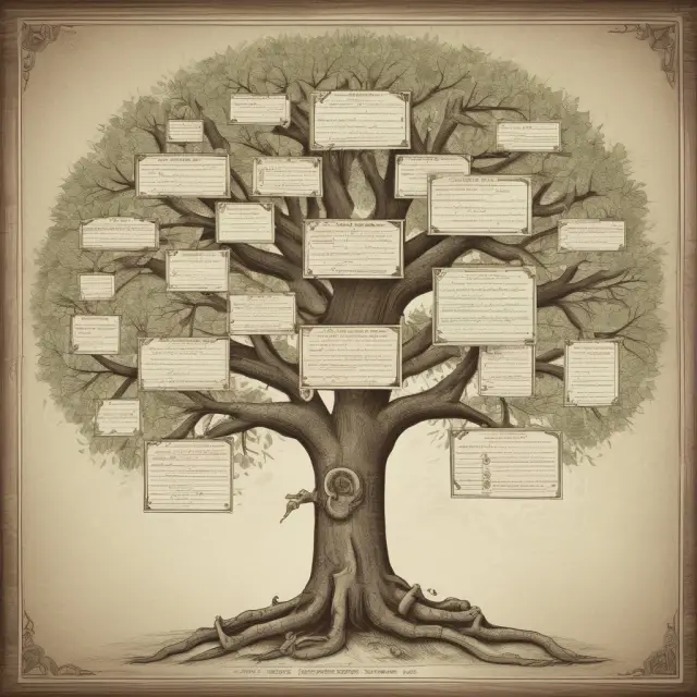 An image of a large family tree, roots interconnected with intricate strands representing the tax code, illustrating the connection between dependents, joint returns, and filing taxes.