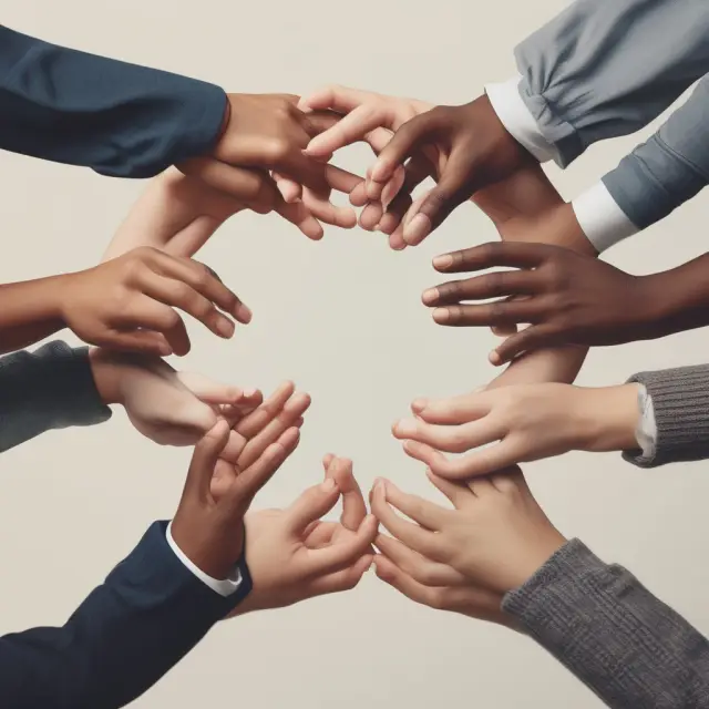 Two hands intertwined, creating a credit circle symbolizing shared financial responsibility