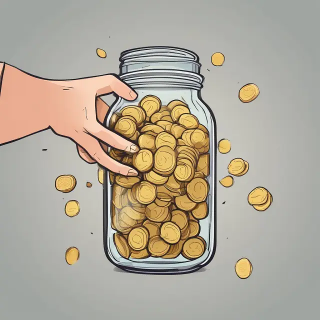 Two hands reaching into a jar containing golden coins, symbolizing joint bond investments and reduced risk
