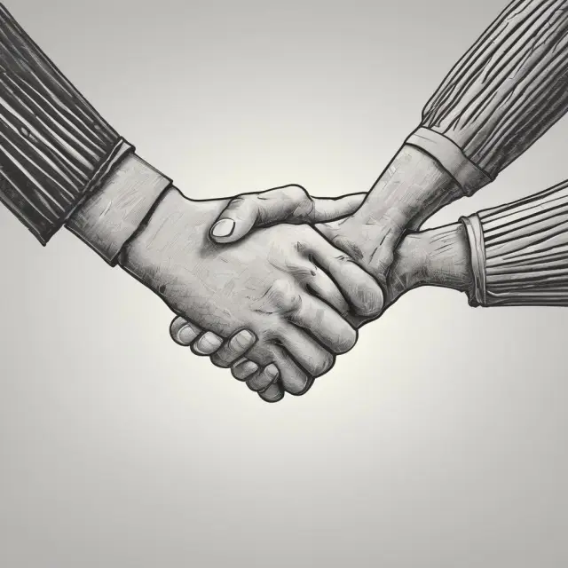 A metaphorical depiction of two hands joining together to represent the concept of joint ownership.