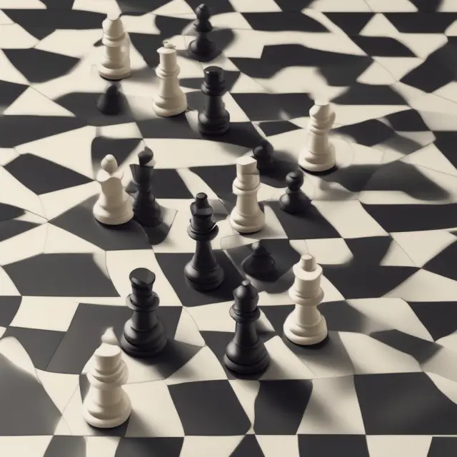 A chessboard illustrating MFJ and MFS pieces, symbolizing the benefits and implications for different income levels and situations