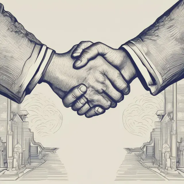 Two hands joining symbolically to represent married couples filing joint tax returns