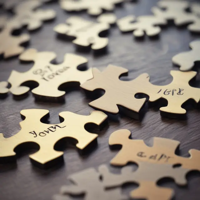 Visual representation of JV structures: interconnected puzzle pieces for corporations (C), partnerships (P), LLCs (L), and contractual relationships (CR).