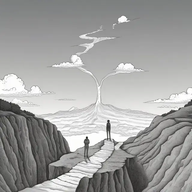 Person weighing options, one filled with uncertainty (risk), and the other offering stability. Stiglitz