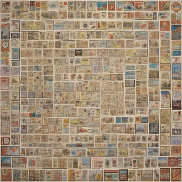 Joseph Stiglitz analyzing monopolistic competition, represented by a dynamic mosaic of differentiated products with intertwined branding and advertising elements