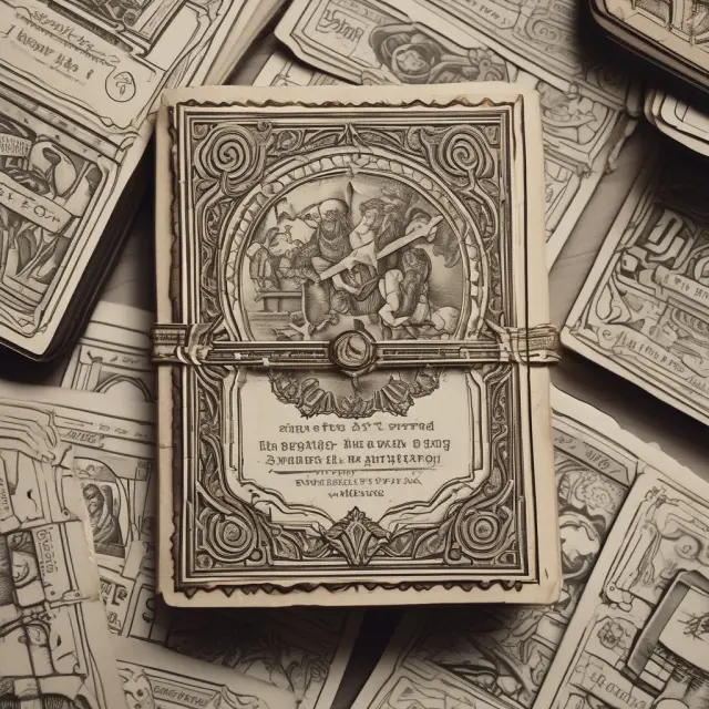 An open journal filled with trading cards, symbolizing past experiences and future growth