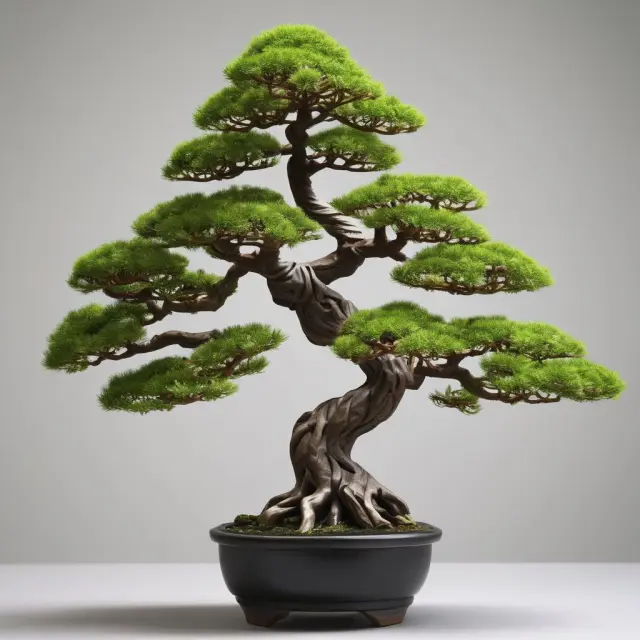 A bonsai tree laden with coins representing Japanese Yen, reflecting growth and prosperity
