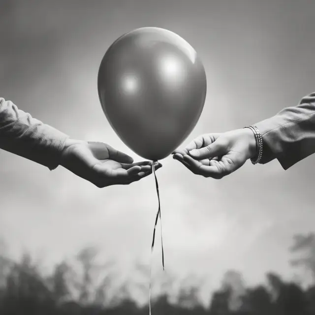 Two partners releasing a shared balloon, signifying the end of their joint tenancy upon one partner
